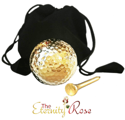 Display gold-dipped golf ball and tee set